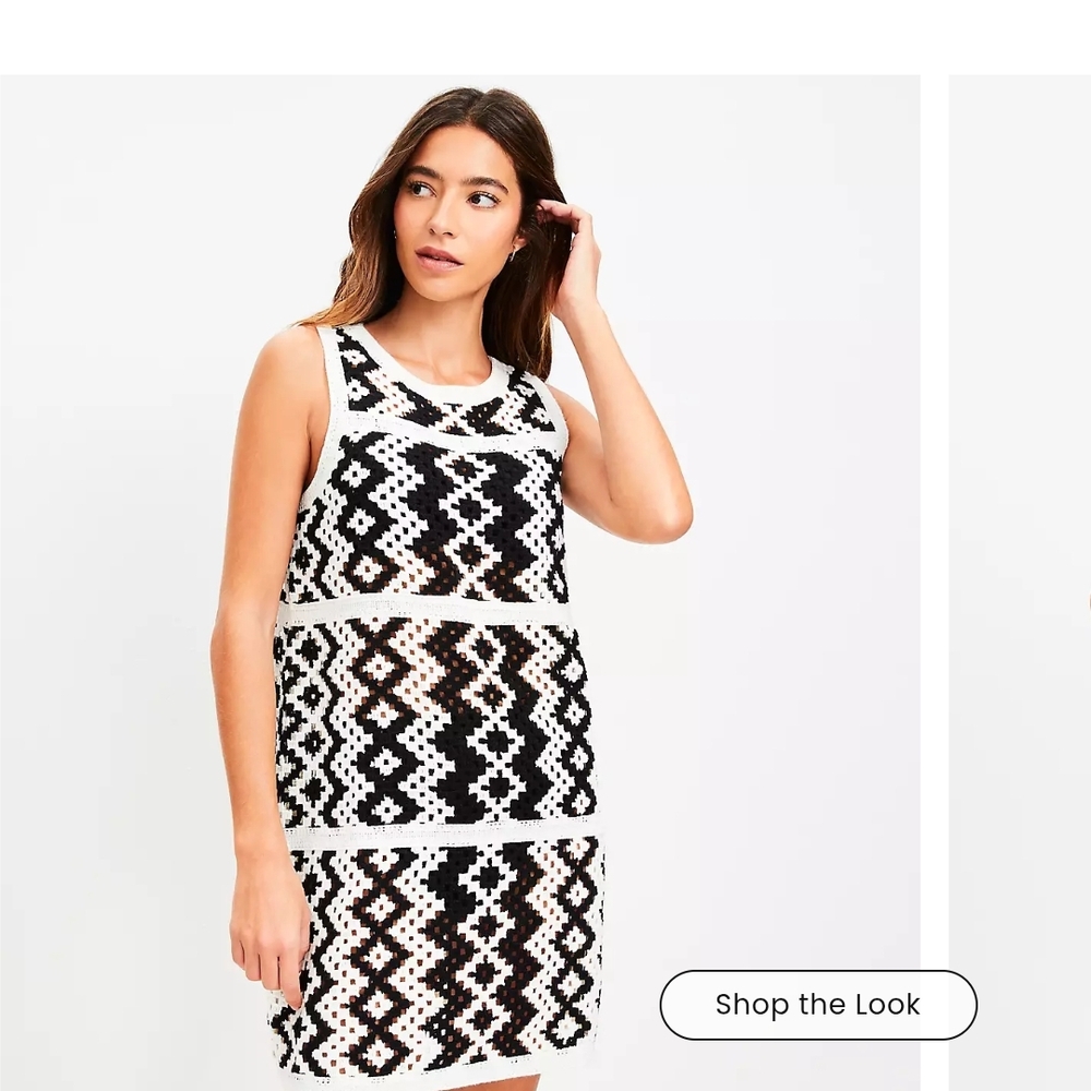 LOFT Black and White Sleeveless Mini Sundress - Picture 4 of 7